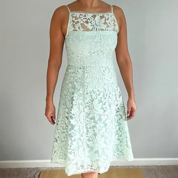 Nanette Lepore | Dresses | Nanette Lepore Fit Flare Lace Mint Green Dress |  Poshmark